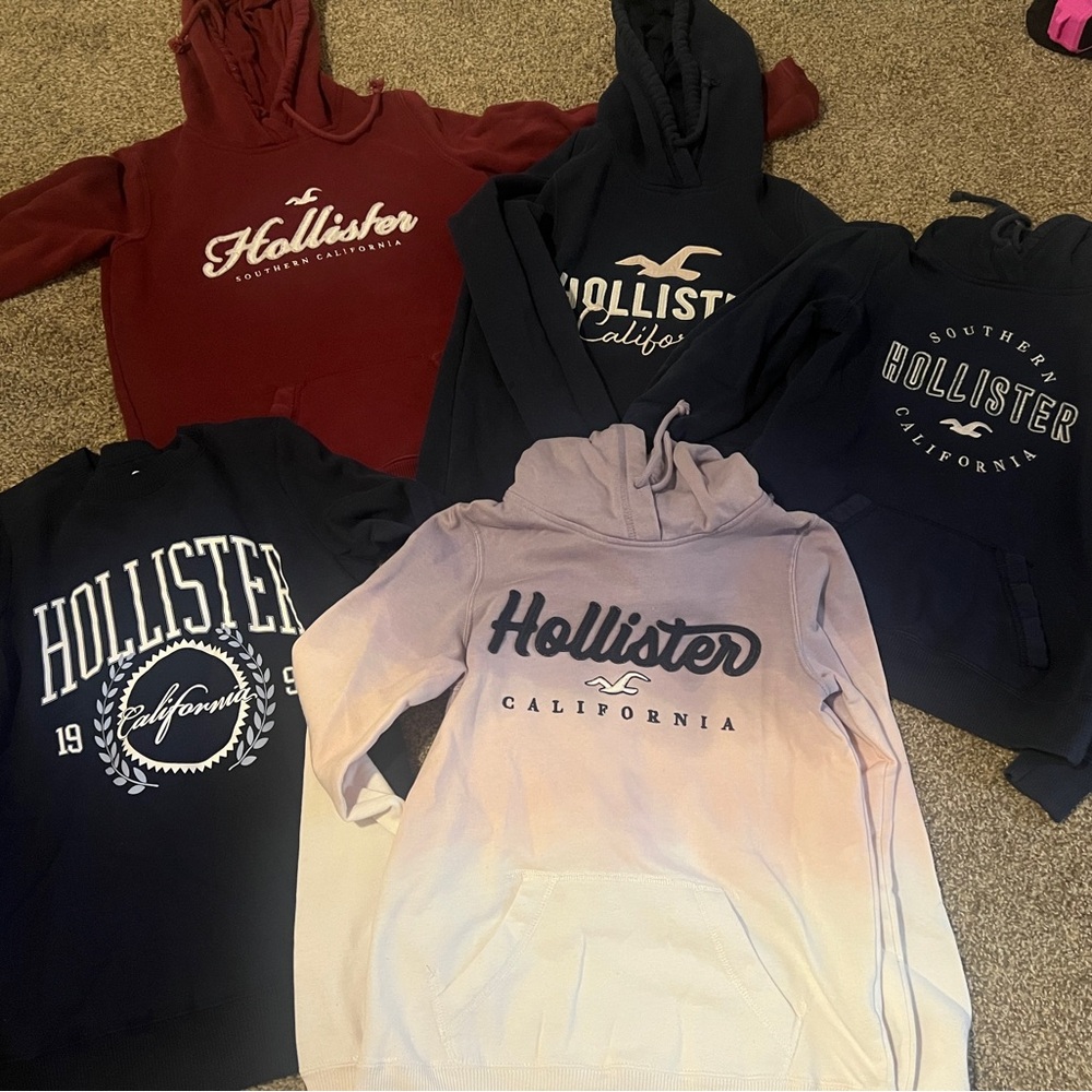 Hollister Hoodies - Burgundy, Navy, and Light Pink